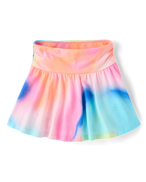 Jupe-short froncée taille haute imprimée pour filles
