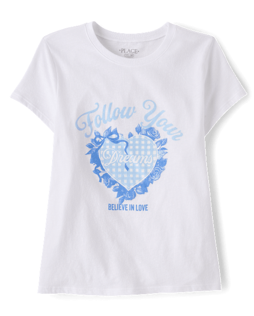 T-shirt graphique « Filles, suivez votre cœur »