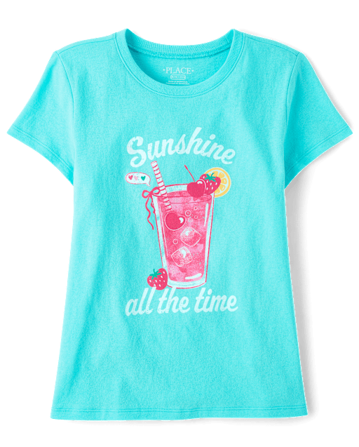 Girls Summer Drink Graphic Tee