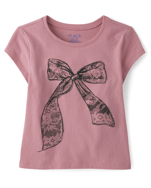 Girls Bow Graphic Baby Tee
