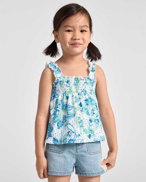 Toddler Girls Paisley Smocked Tank Top