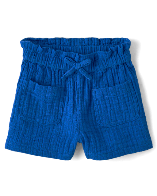 Baby And Toddler Girls Gauze Paperbag Waist Shorts