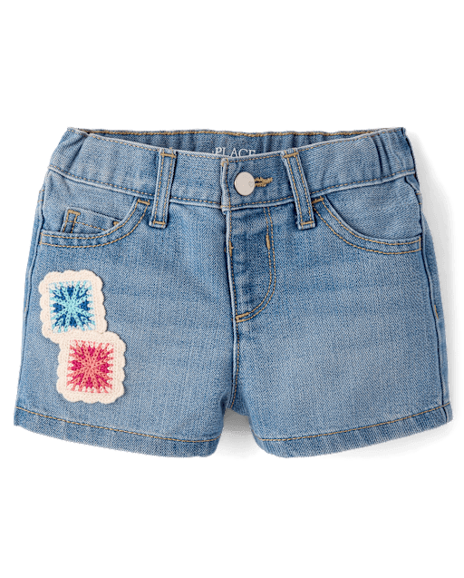 Baby And Toddler Girls Crochet Shortie Jeans Shorts