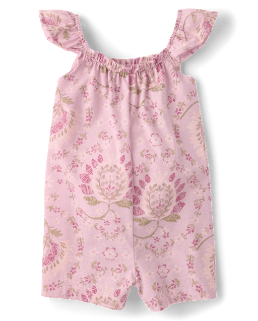 Baby And Toddler Girls Floral Paisley Flutter Romper