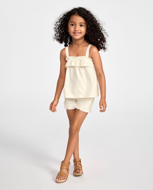 Baby And Toddler Girls Ruffle Pull On Paperbag Waist Shorts