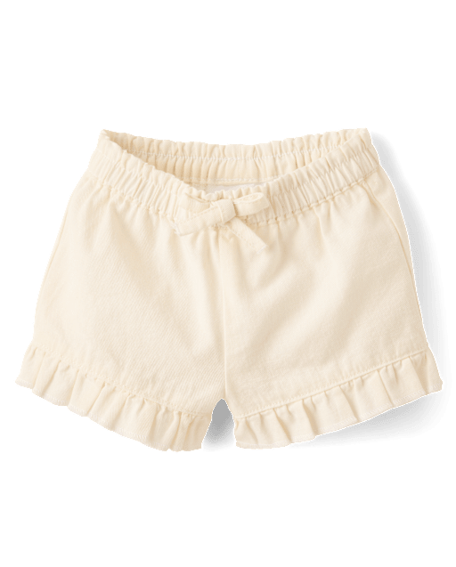 Shorts à volants pour bébés et petites filles, taille haute, style paperbag