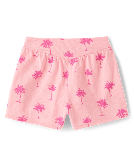 Shorts fluides à motif palmier pour bébés et petites filles