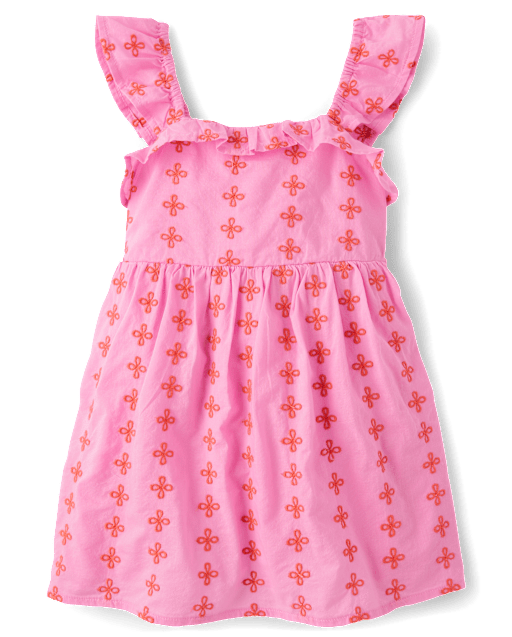 Baby And Toddler Girls Embroidered Floral Flutter Dress