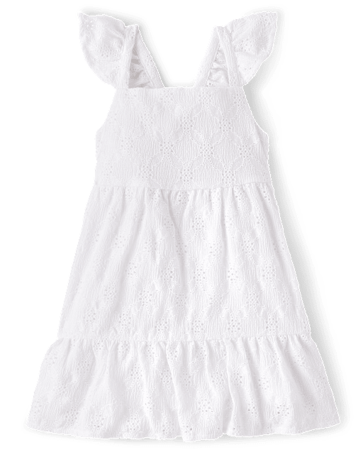 Baby And Toddler Girls Eyelet Bow Back Dress