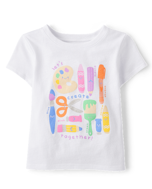 Baby And Toddler Girls Art Supplies Graphic Tee