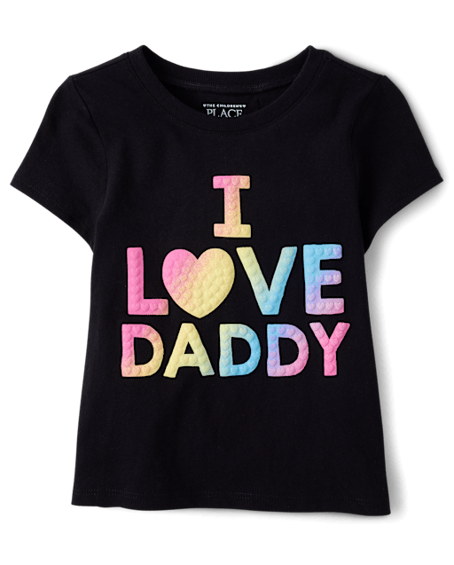 Baby And Toddler Girls Rainbow Love Daddy Graphic Tee