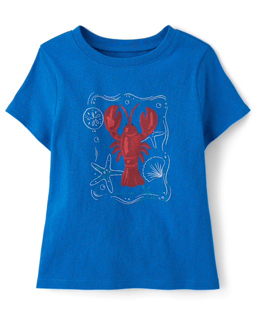 T-shirt à motif homard pour bébés et petites filles