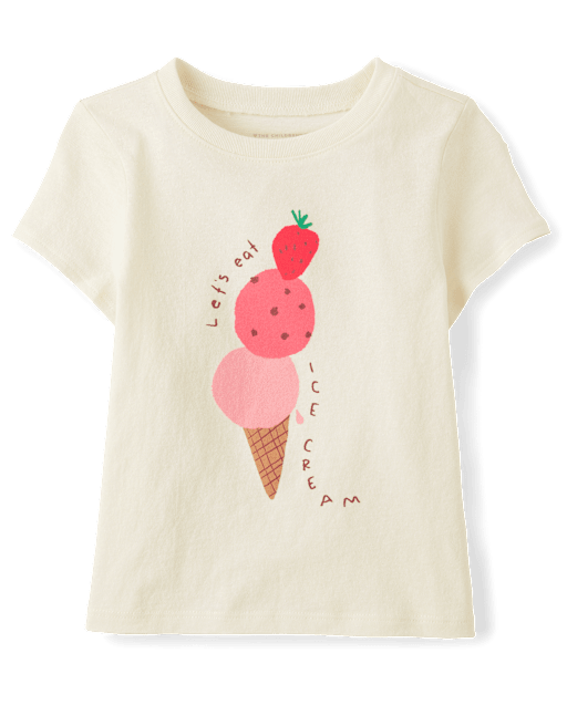Baby And Toddler Girls Ice Cream Cone Graphic Tee