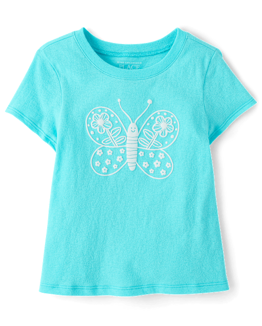 T-shirt à motif papillon pour bébés et petites filles