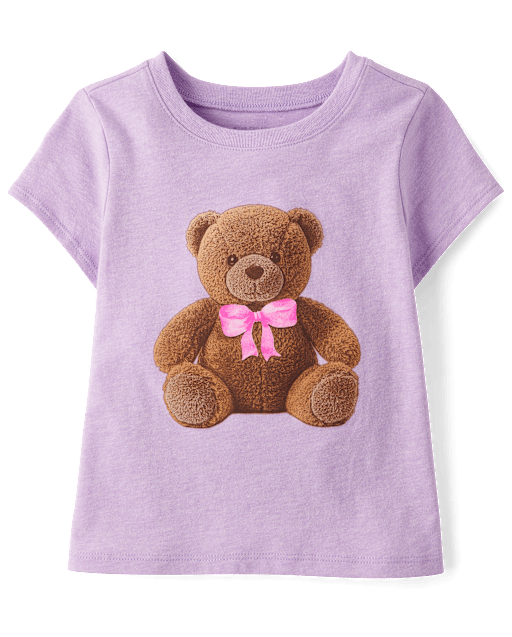 Baby And Toddler Girls Teddy Bear Graphic Tee