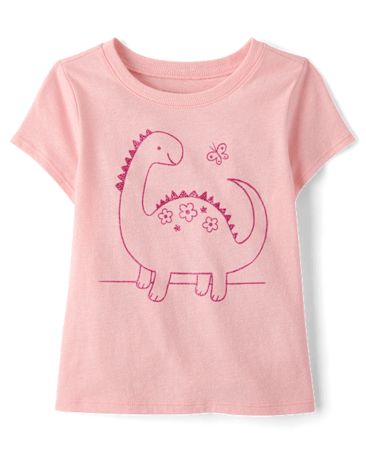 T-shirt à motif dinosaure pour bébés et petites filles