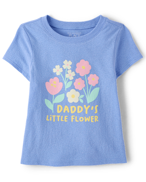 Baby And Toddler Girls Daddy's Little Flower Graphic Tee