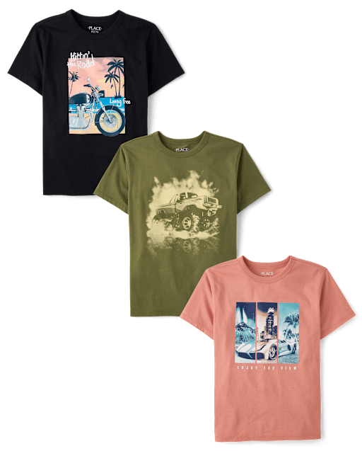 Boys Vehicle Graphic Tee 3-Pack