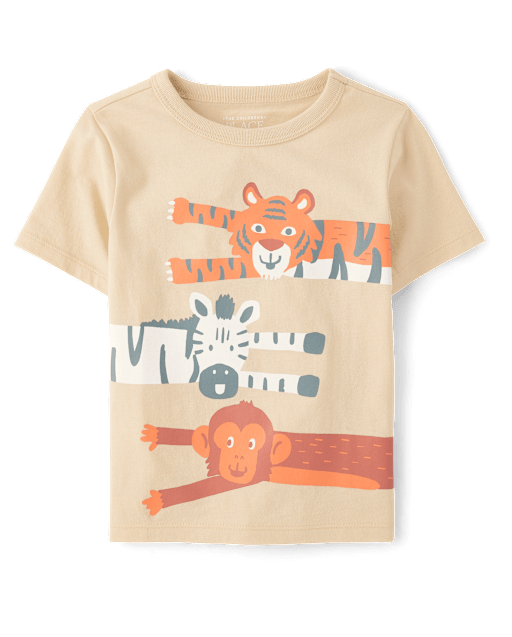 Baby And Toddler Boys Zoo Animals Graphic Tee
