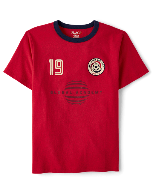 Boys Soccer Graphic Ringer Tee