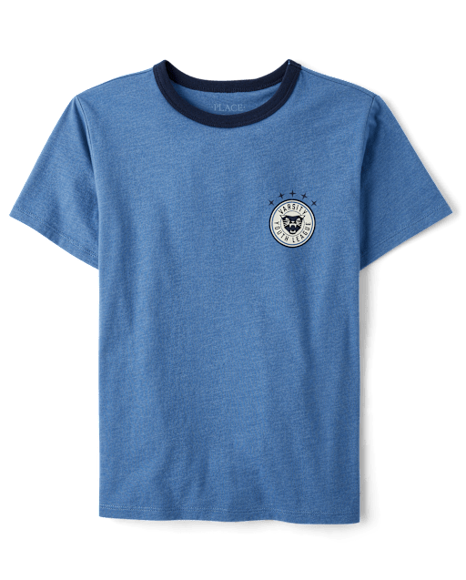 Boys Varsity Youth League Graphic Front And Back Ringer Tee