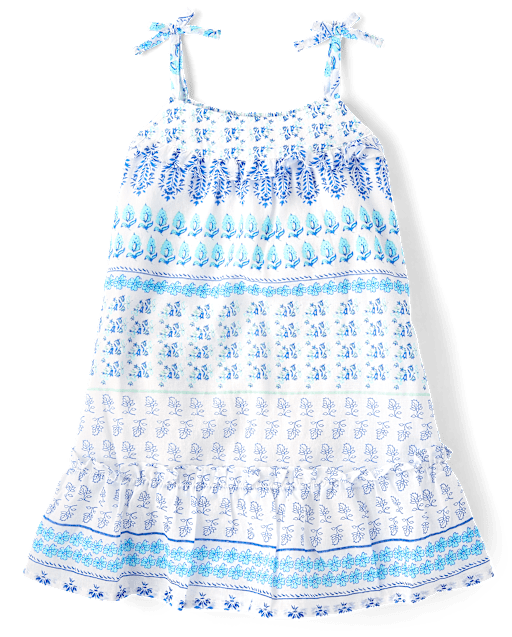 Robe trapèze texturée à motifs cachemire pour bébés et petites filles