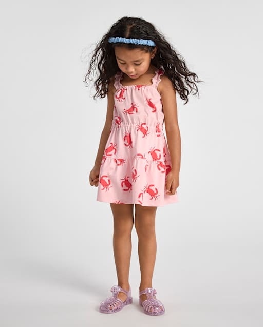 Robe à volants imprimée pour bébés et petites filles
