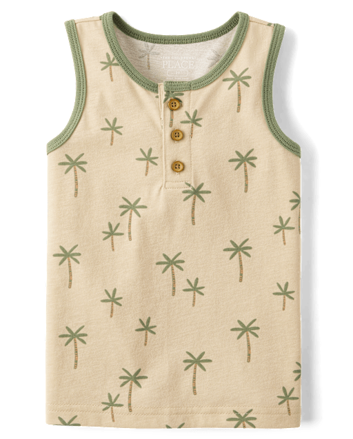 Débardeur Henley à motif palmier pour bébés et petits garçons