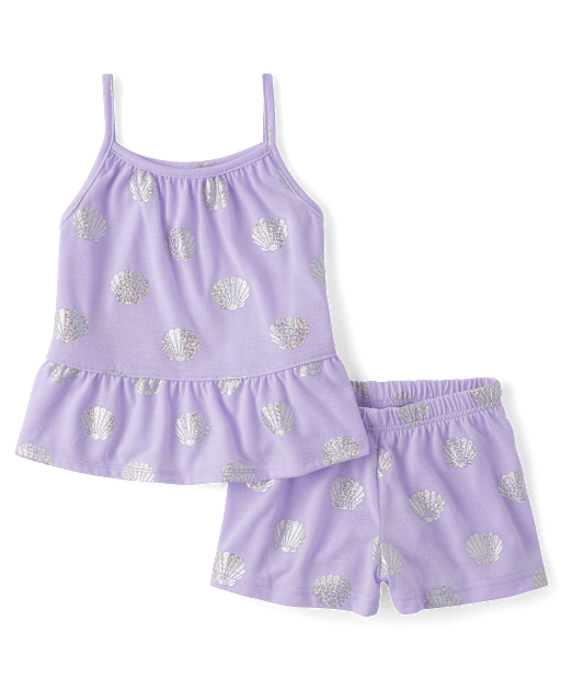 Girls Foil Seashell Pajamas