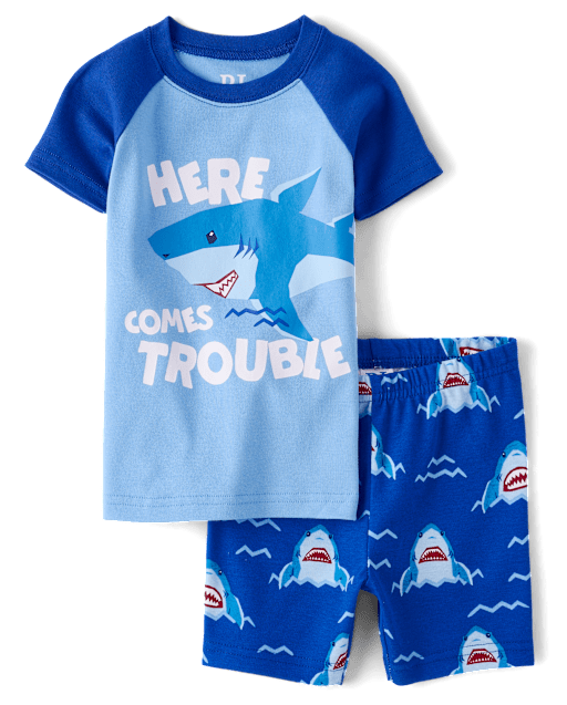 Baby And Toddler Boys Shark Snug Fit Cotton Pajamas
