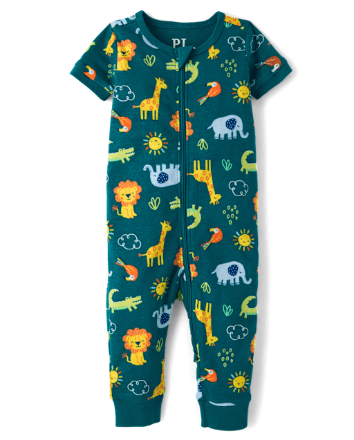 Baby And Toddler Boys Safari Snug Fit Cotton One Piece Pajamas