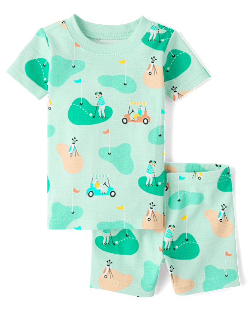Pyjamas de golf en coton ajustés pour bébés et tout-petits