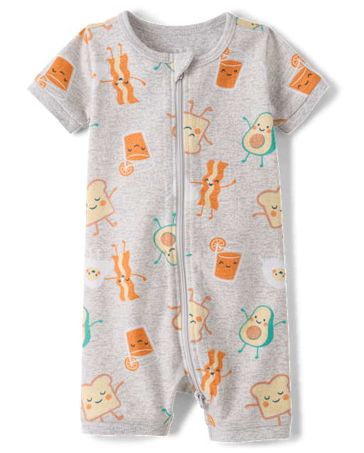 Pyjama une pièce court en coton ajusté pour bébé et tout-petit