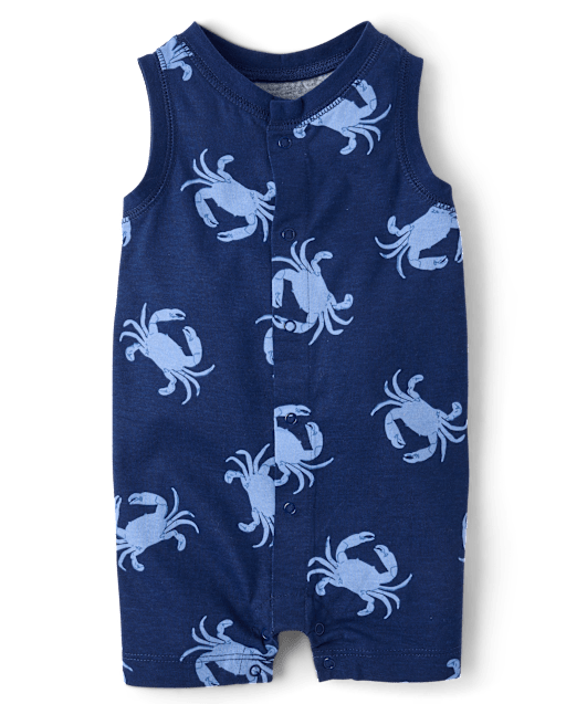 barboteuse à motifs de crabes pour bébé garçon