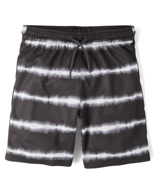 Boys Quick Dry Striped Lined Mesh Active Shorts