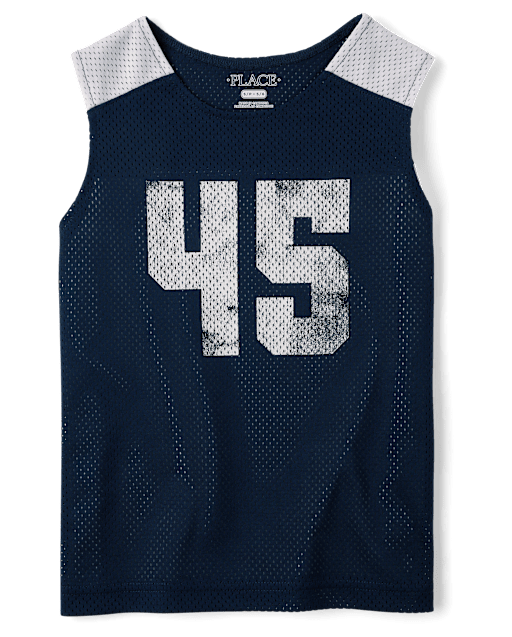 Boys Quick Dry Varsity Mesh Muscle Tank Top