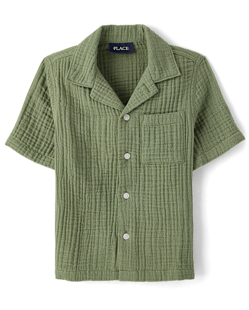 Chemise boutonnée en gaze pour garçon