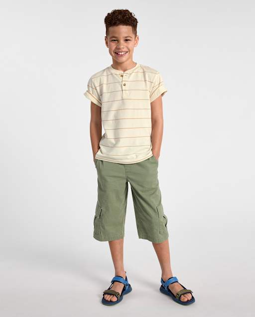 Kids Pull On Below Knee Cargo Shorts