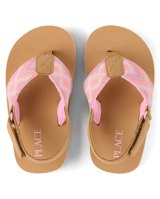 Toddler Girls Embroidered Flip Flops