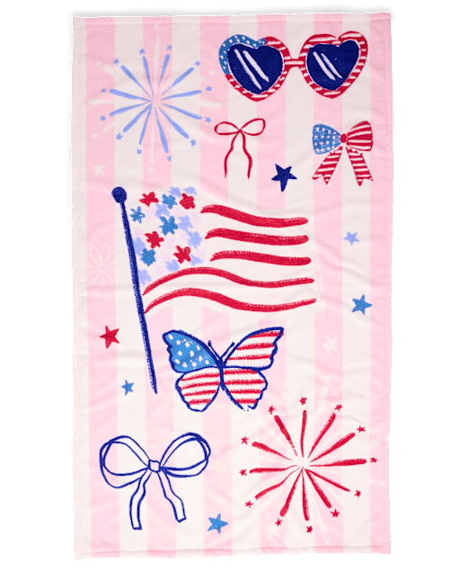 Girls Striped Americana Beach Towel
