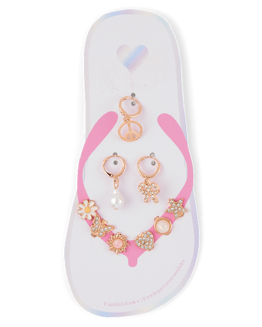 Girls Butterfly Sandal Charm 9-Pack