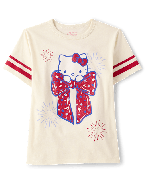 Girls Hello Kitty® Glitter Bow Relaxed Graphic Tee
