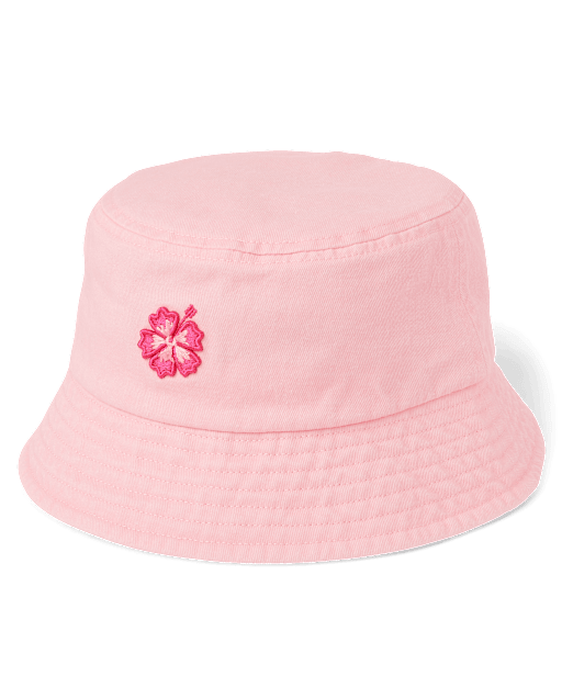 Baby And Toddler Girls Embroidered Hibiscus Bucket Hat