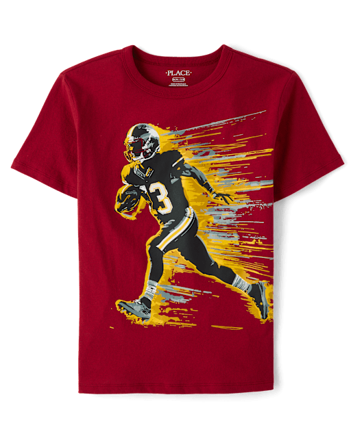 Boys Football Player Graphic Tee
