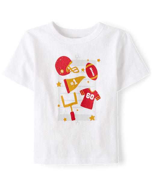 Baby And Toddler Boys Football Icons Graphic Tee