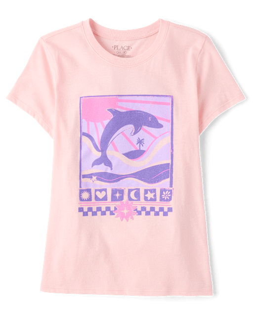 T-shirt à motif dauphin pour filles