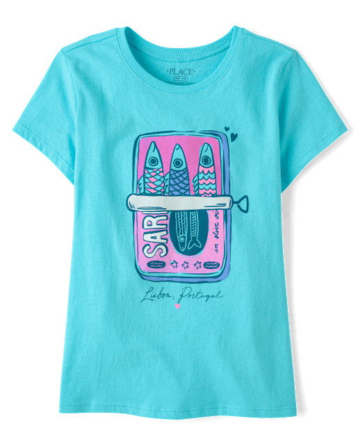 T-shirt graphique sardines pour filles