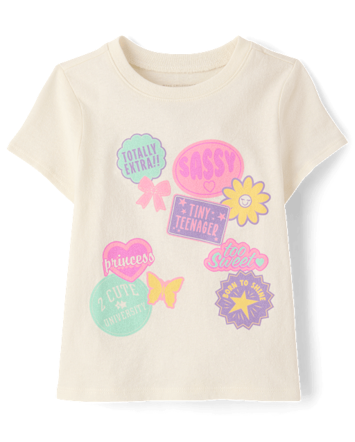 Baby And Toddler Girls Stamps Graphic Tee