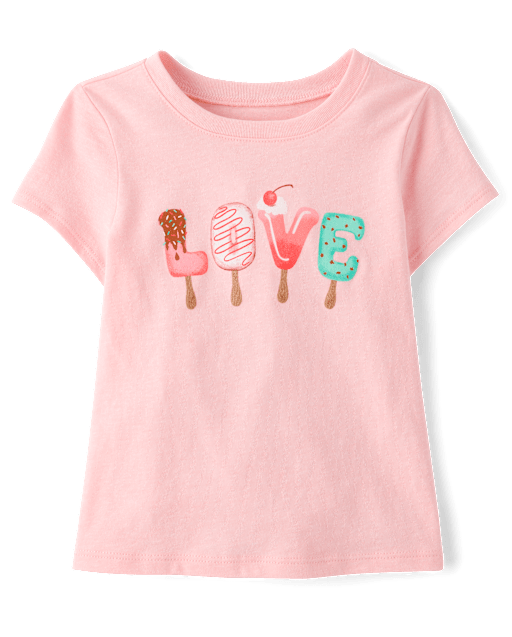 Baby And Toddler Girls Love Popsicle Graphic Tee