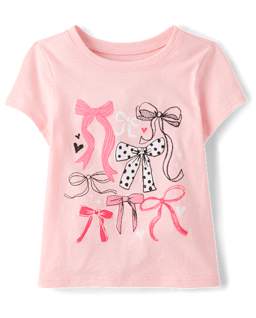 Baby And Toddler Girls Bows Graphic Tee